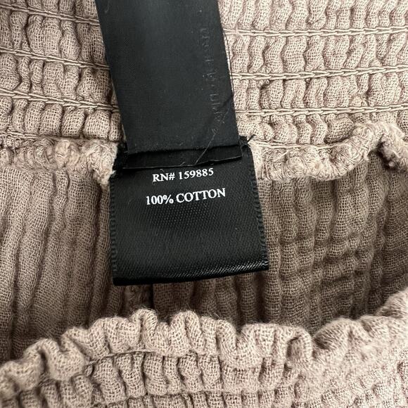 Revolve Bobi Los Angeles Sz Small Gauze Wide Leg Pants Mauve Tan 100% Cotton - Picture 8 of 9